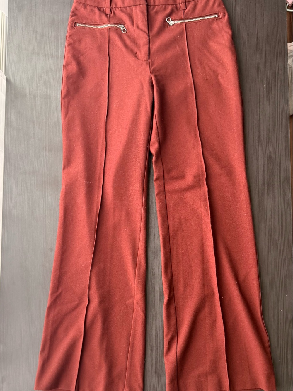 Little Moon Rust-Brown Lined Waistband Skirt